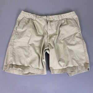 Merona Chino Shorts Men's Size 38 Khaki Tan Beige Pleated Cotton Casual Summer‎